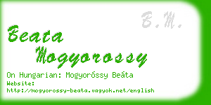 beata mogyorossy business card