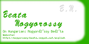 beata mogyorossy business card
